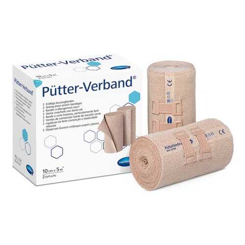 Бинт Putter-verband эластичный среднерастяжимый телесный с зажимами 5 м х 10 см 2 шт. в Аптека Норма