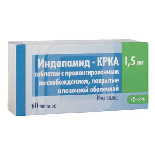 Индапамид-КРКА таблетки пролонг.п.п.о.1,5 мг №60 в Аптека Норма