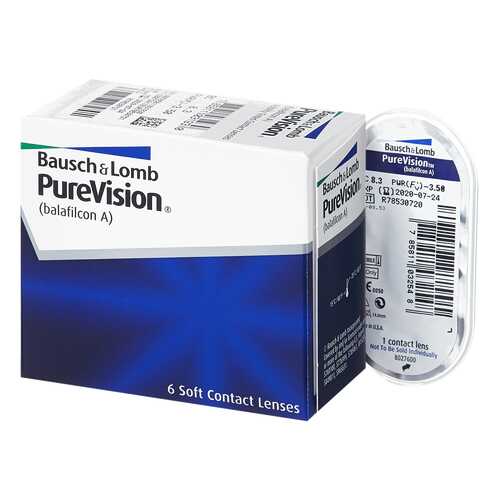 Контактные линзы PureVision 6 линз R 8,3 -2,25 в Аптека Норма