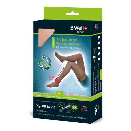 Компрессионные чулки (1 класс, 18-22 мм рт. ст.), №4, черные B.Well rehab JW-212 в Аптека Норма