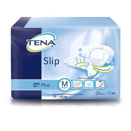 Подгузники для взрослых TENA Slip Plus М дыщащие 30 шт. в Аптека Норма