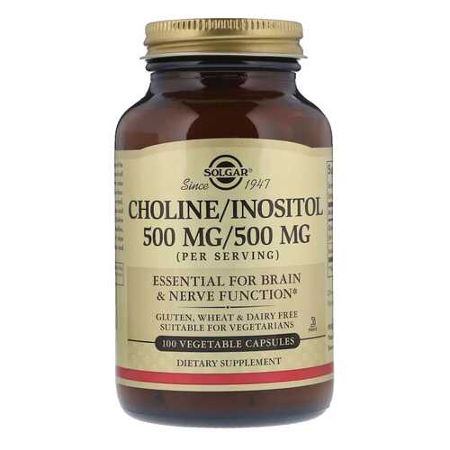 Холин, инозитол Solgar Choline / Inositol 100 капс. без вкуса в Аптека Норма
